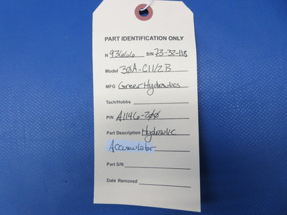 Greer Hydraulics 30A-C11/2B Hydraulic Accumulator PN A1146-200 CORE (0924-1338)9