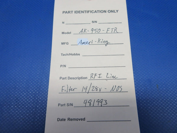 Ameri-King AK-950-FTR RFI Line Filter 14/28 V P/N AK-950-FTR NOS (0424-1189)
