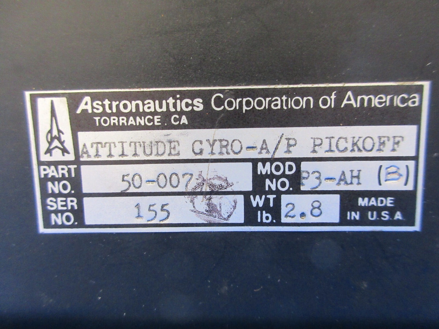 Aviation Instrument Attitude Indicator 300-18A P/N 504-0016-903 CORE (1224-1390)3