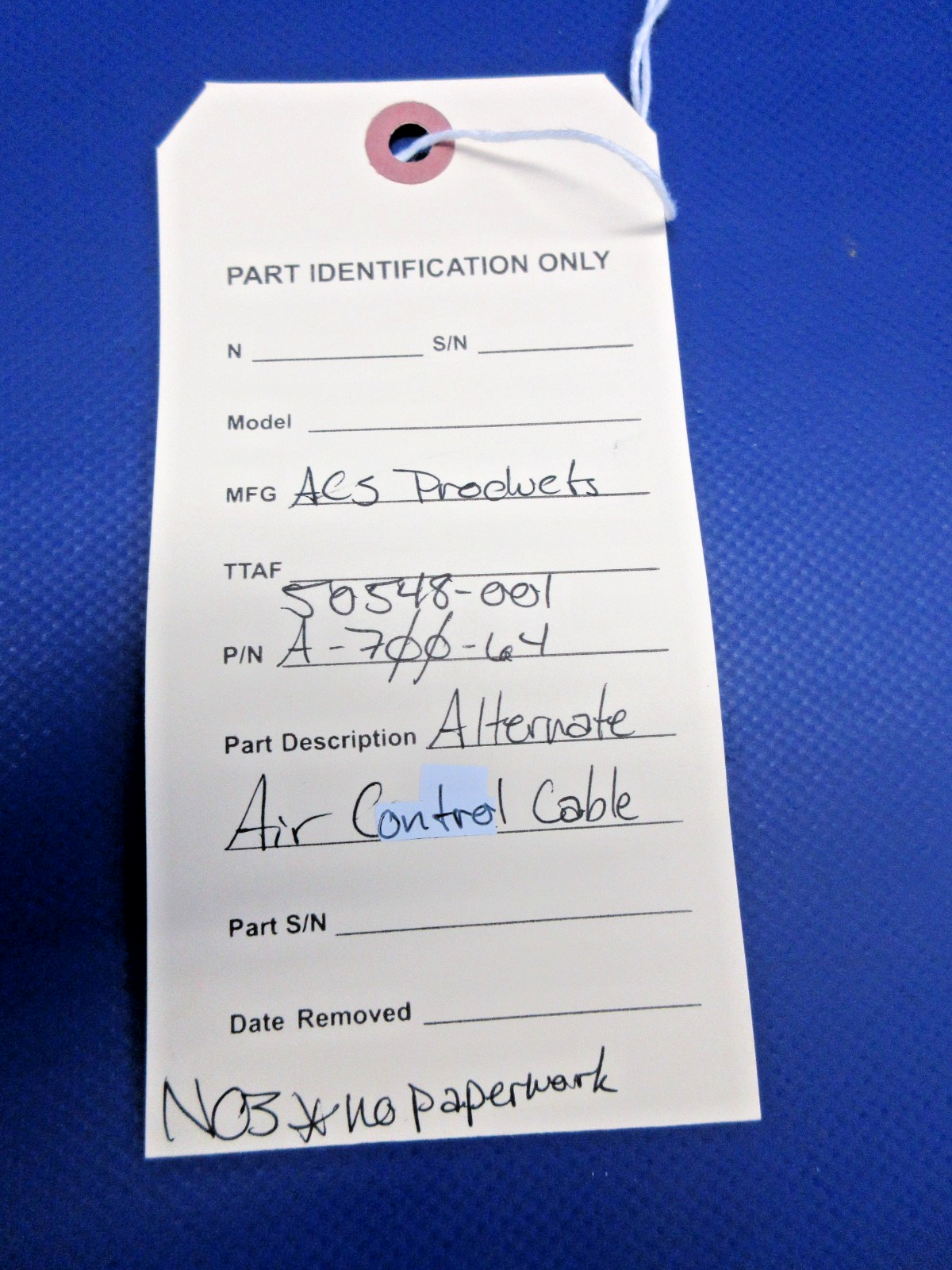ACS Products Alternate Air Control Cable P/N A-700-64 NOS (0426-728)11