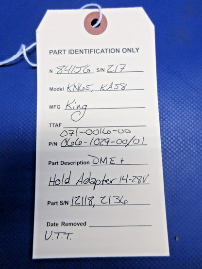 King KN65 / KA58 DME & Hold Adapter 14-28V 066-1029-00/01 WARRANTY (0926-839)10
