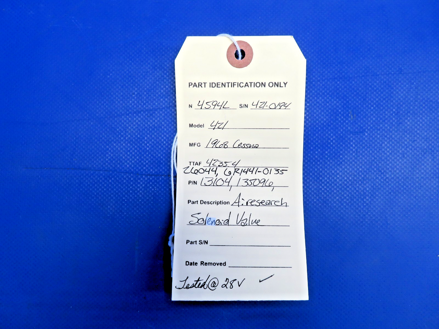 Cessna 421 Airesearch Solenoid Valve P/N 13104 TESTED (0826-401)13