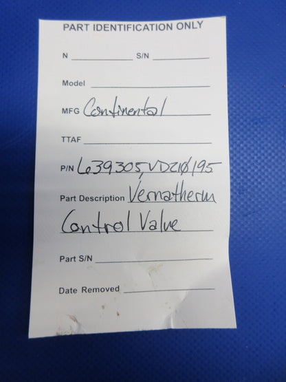 Continental Vernatherm Control Valve P/N 639305 (0226-1014)9