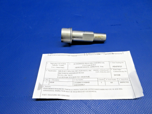 Lycoming O-540-B4B5 / O-540 Oil Pump Drive Shaft w/8130 P/N 74641 (0226-989)0