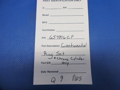 Continental Ring Set P/N 654716CP NOS (1124-853)