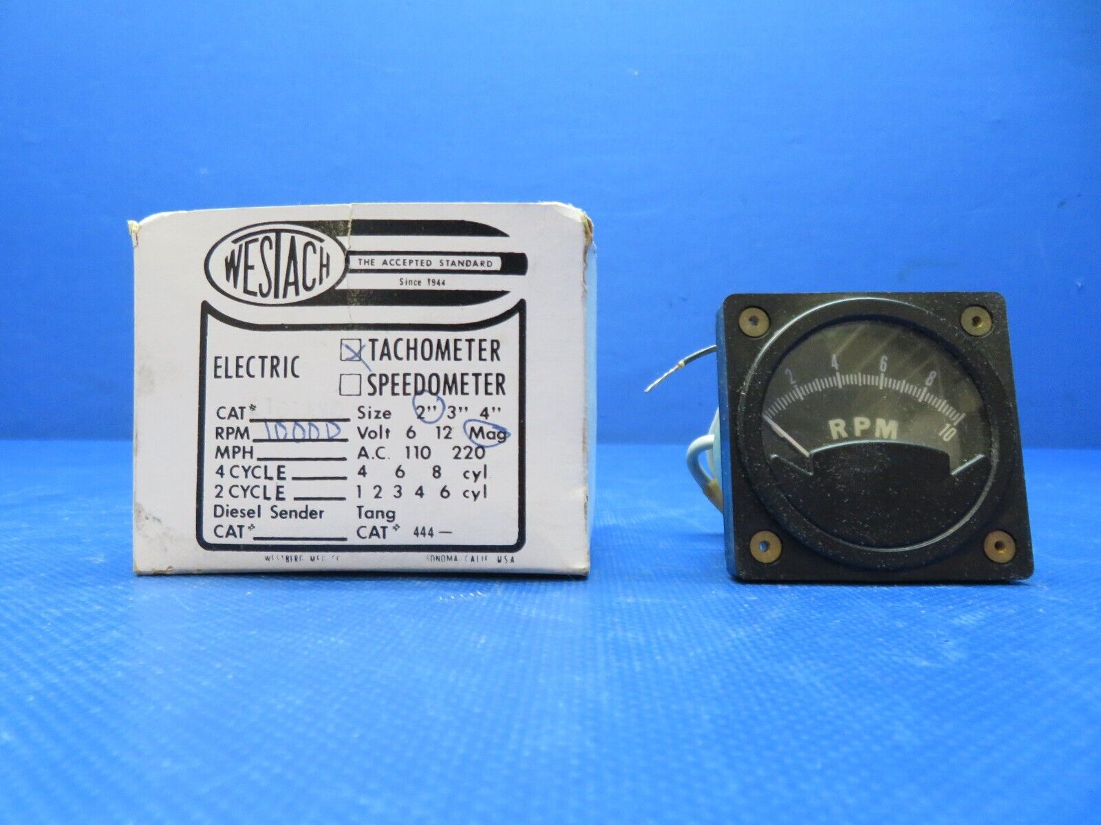 Westach Tachometer RPM Gauge P/N 2101AMC NOS WARRANTY (0424-256)