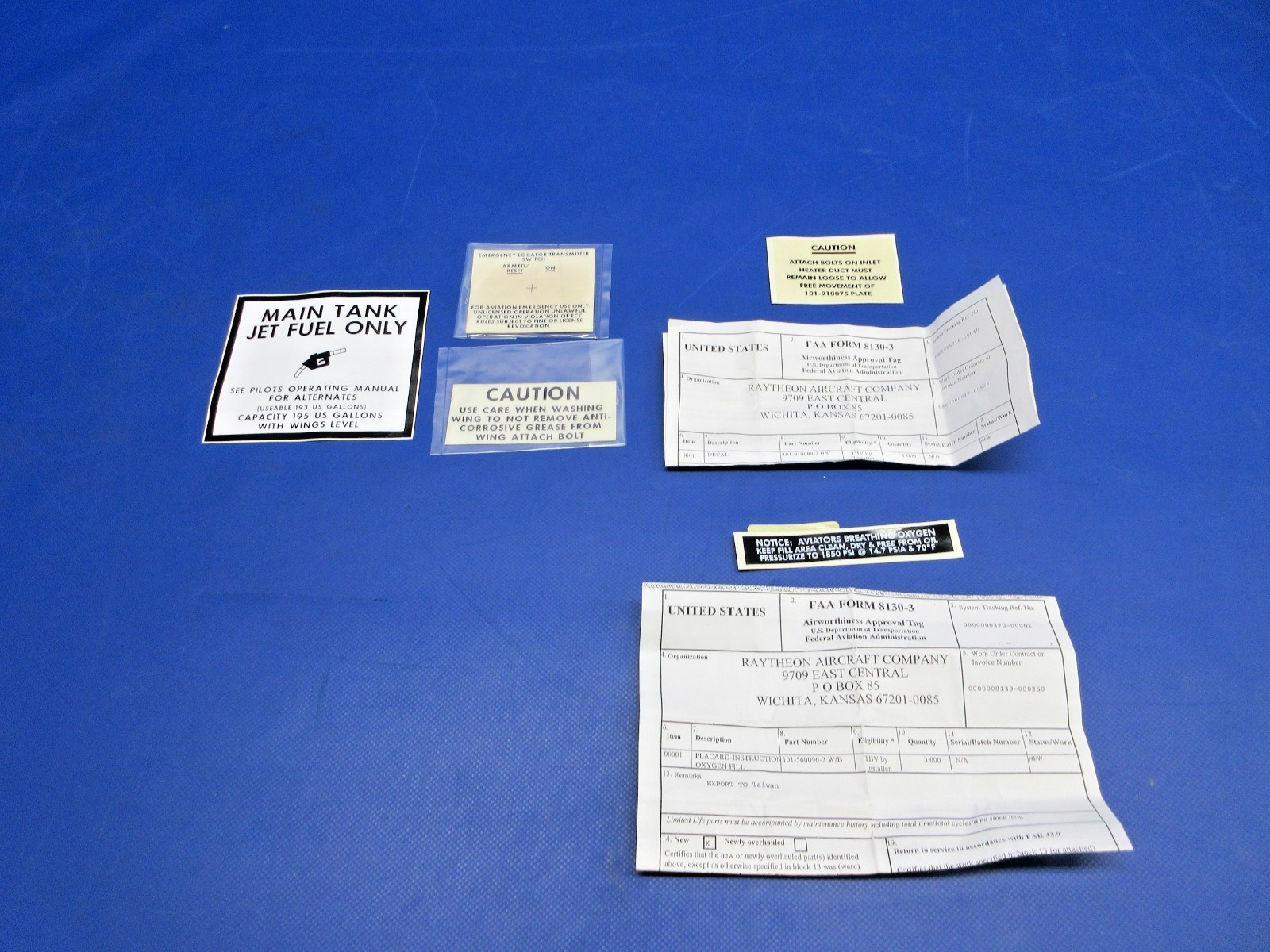 Beech King Air B200 Assorted Decals P/N 101-560096-7 NOS (0426-801)1