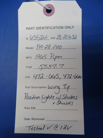 Piper Wing Tip Position Lights w/ Strobes & Shields 472-665 TESTED (0326-178)14