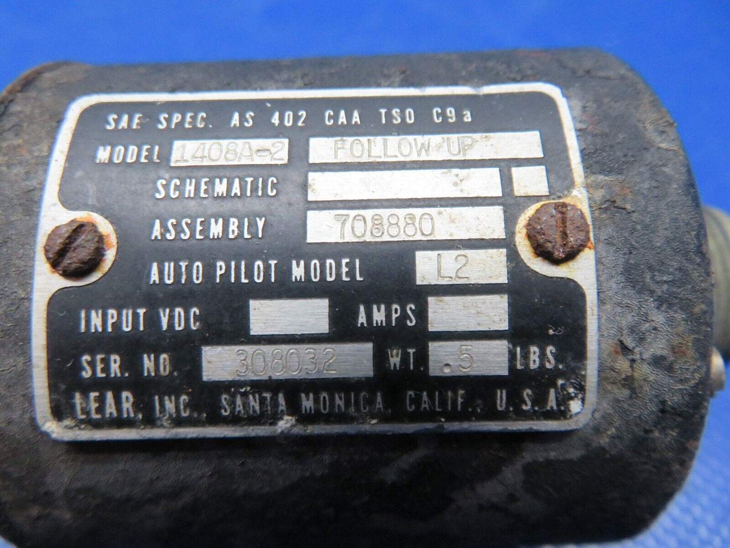 Lear Inc. 1408A-2 Auto Pilot Follow Up Unit P/N 708880 WARRANTY (0424-111)