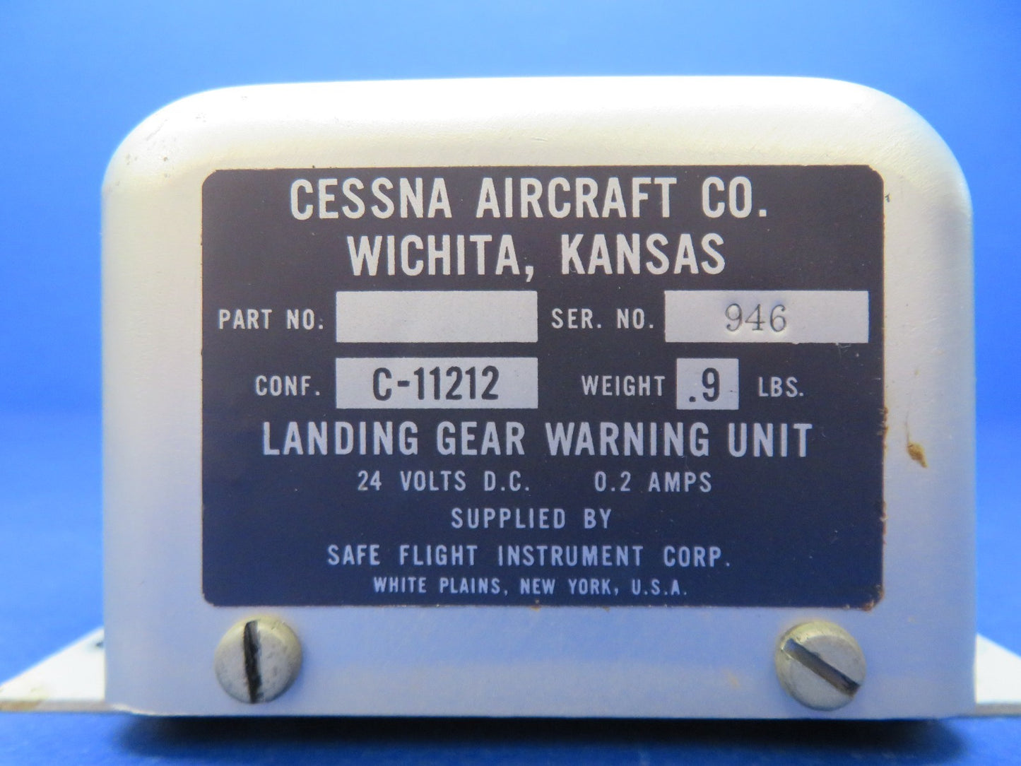 Cessna 421 Safe Flight Landing Gear Warning Unit 24v C-11212 TESTED (0326-226)1