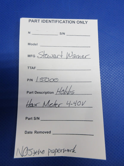 Stewart Warner Hobbs Hour Meter 4-40V P/N 15000 NOS (0826-908)7