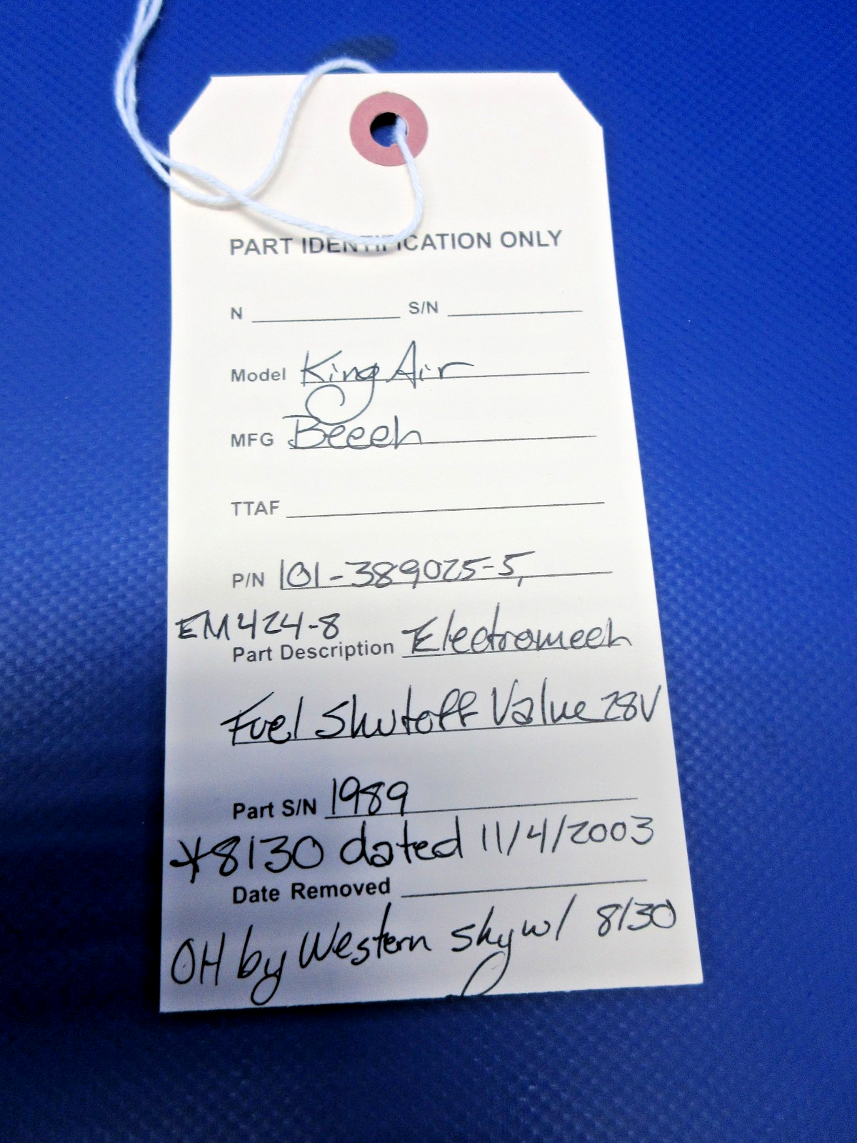 Beech Electromech Fuel Shut Off Valve 28V P/N 101-389025-5 Overhauled (0426-758)13