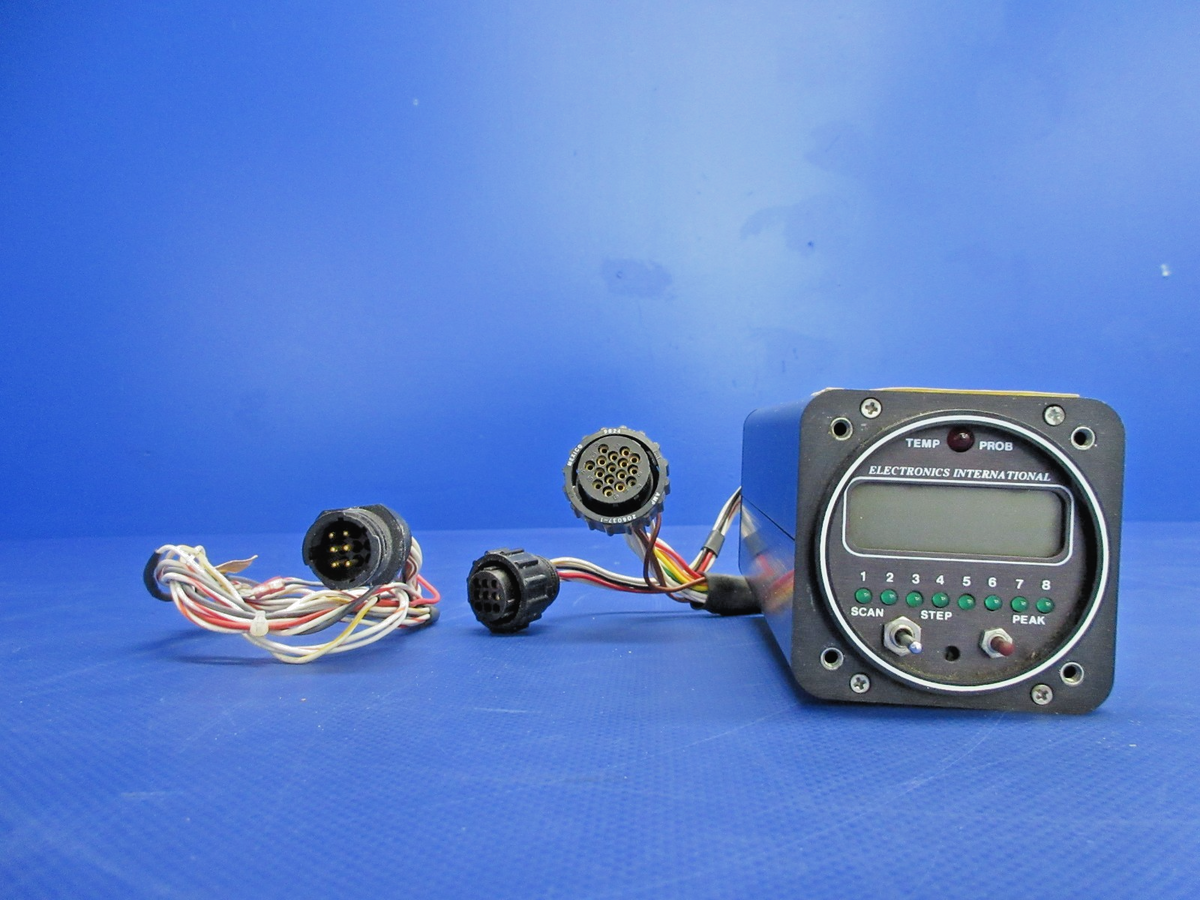 Electronics International EGT Indicator w/Connector P/N SR-8 TESTED (0926-893)0