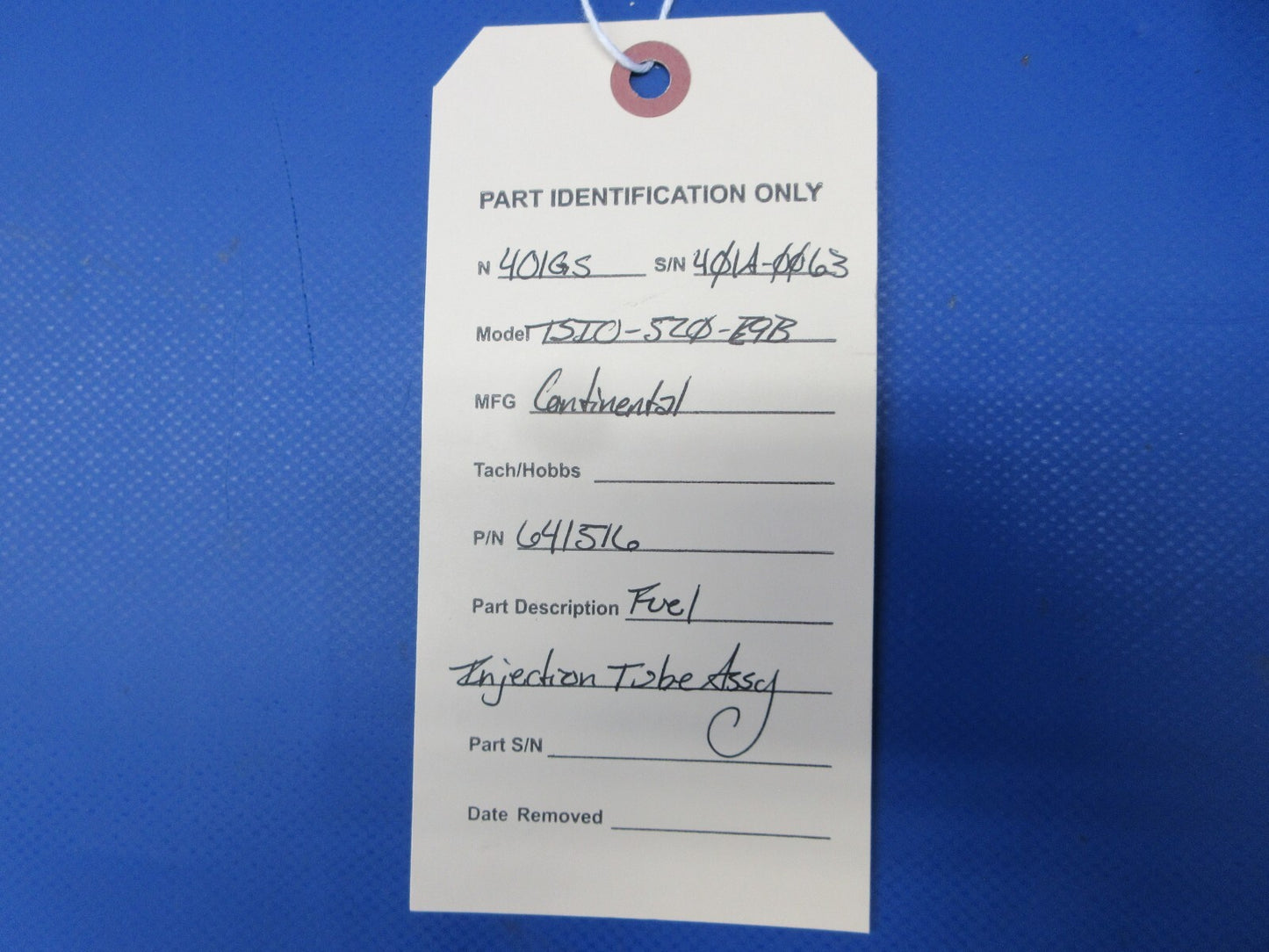 Continental TSIO-520-E9B Fuel Injection Tube Assy P/N 641516 (0924-1233)8