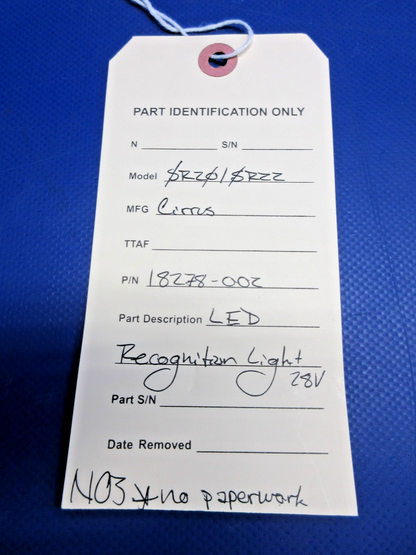 Cirrus SR20 / SR22 LED Recognition Light 28V P/N 18278-002 NOS (0326-983)10