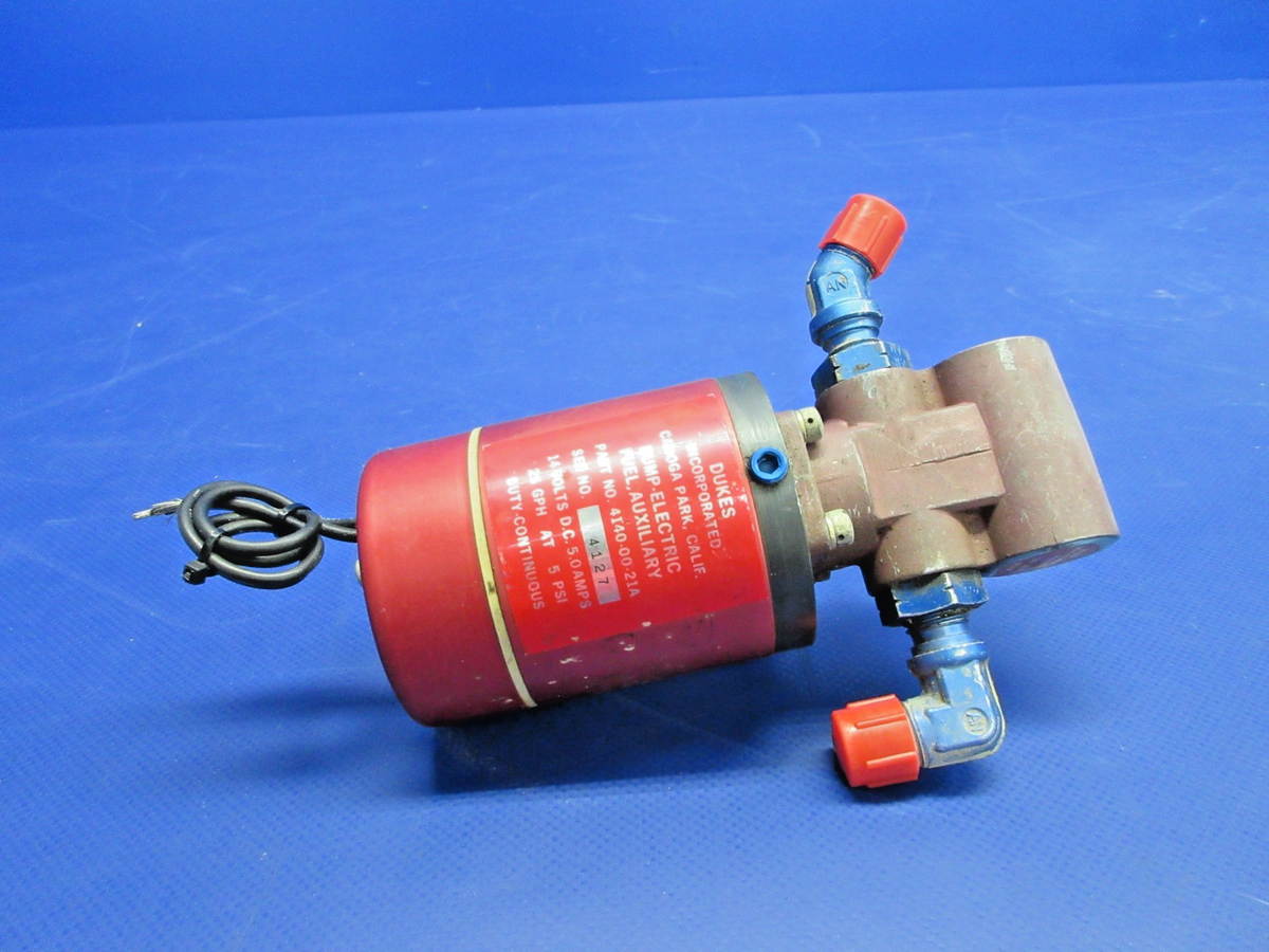 Mooney M20C Dukes Auxiliary Fuel Pump 14V P/N 4140-00-21A TESTED (0926-741)12