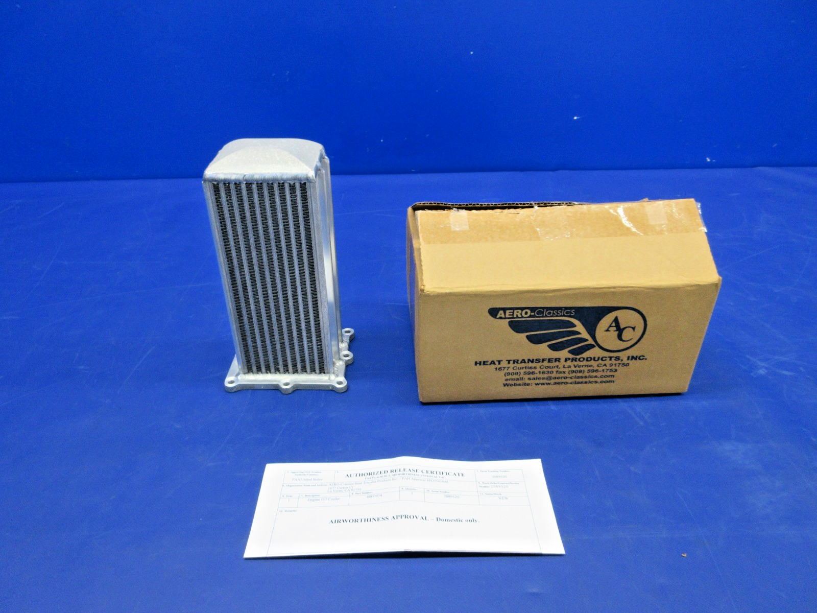 Aero-Classics Engine Oil Cooler w/8130 P/N 8000934 NOS (0326-957)0