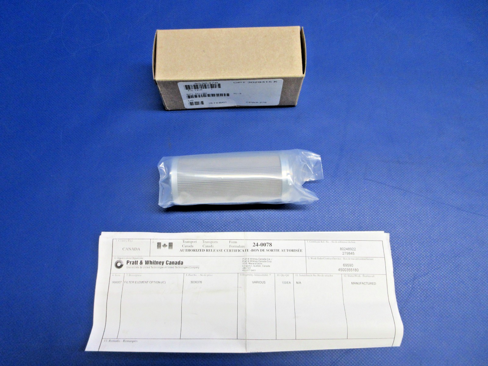 Pratt & Whitney Filter Element  P/N 3036376 NOS (0426-848)1