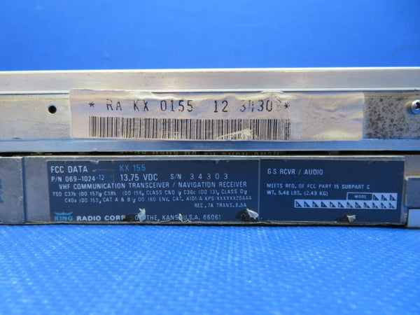 King KX155 Nav / Com Radio Glideslope 14v 069-1024-12 Tested w/ 8130 (0624-165)