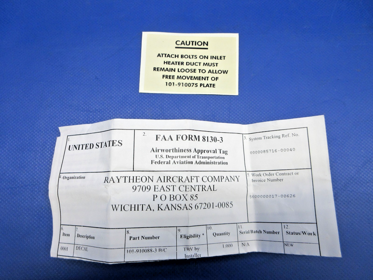 Beech King Air B200 Assorted Decals P/N 101-560096-7 NOS (0426-801)4