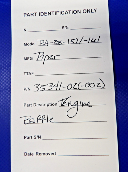 Piper PA-28-151/-161 Piper Engine Baffle P/N 35341-02 (0426-1311)10