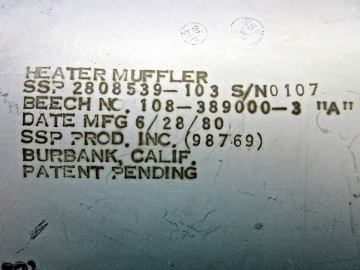 Beech 77 Skipper 2-Piece Exhaust Muffler Shroud P/N 108-389000-3 (0926-836)4