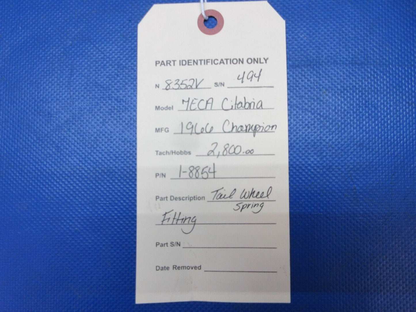 Champion 7ECA Citabria Tail Wheel Spring Fitting P/N 1-8854 (0824-1302)