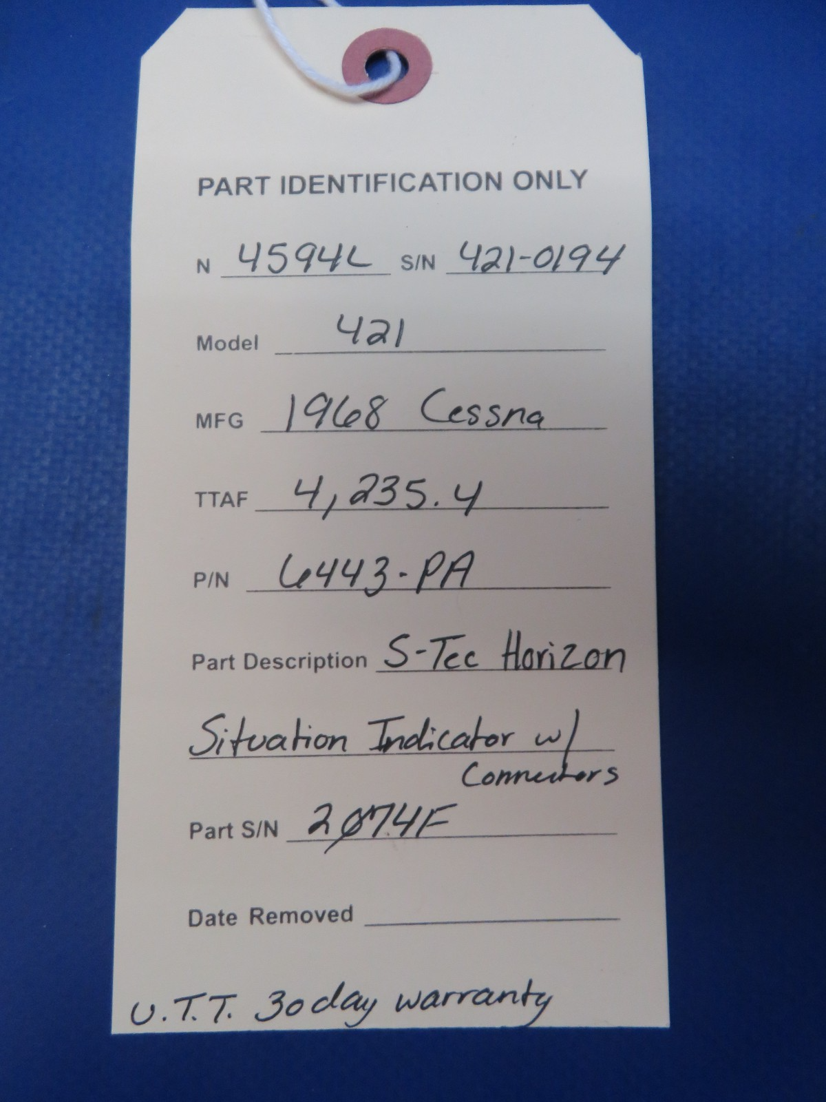 Cessna 421  S-Tec Horizon Situation Indicator P/N 6443-PA WARRANTY (0326-241)11