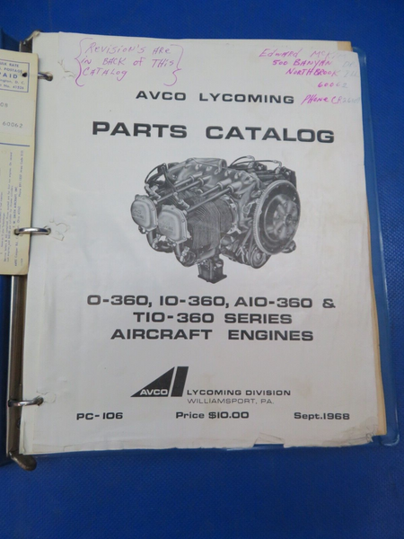 Lycoming O-360, IO-360, AIO-360 Series Parts Catalog P/N PC-106  (1024-144)