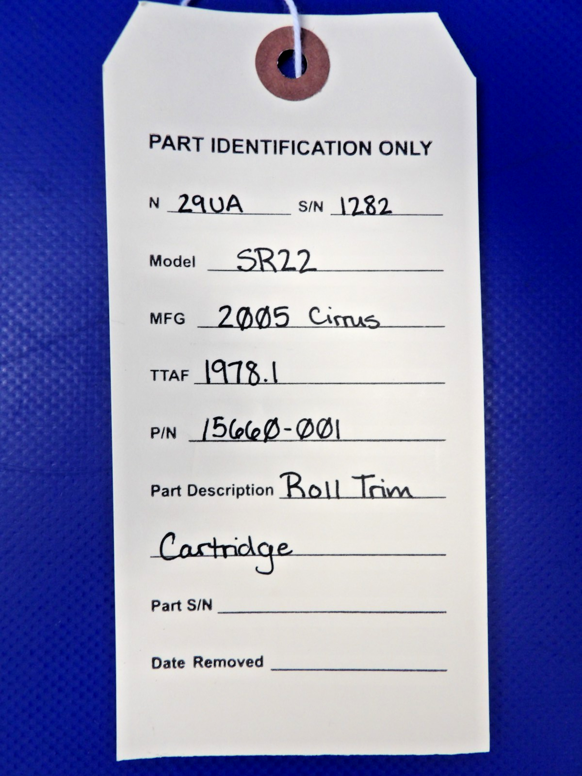 Cirrus SR22 Roll Trim Cartridge P/N 15660-001 (0926-1201)10