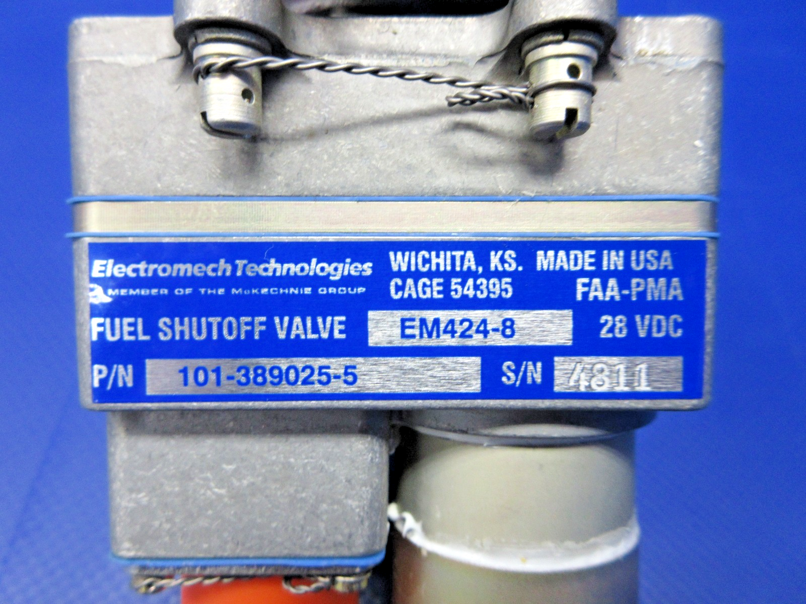 Beech Electromech Fuel Shut Off Valve 28V w/8130 P/N 101-389025-5 NOS (0426-755)6