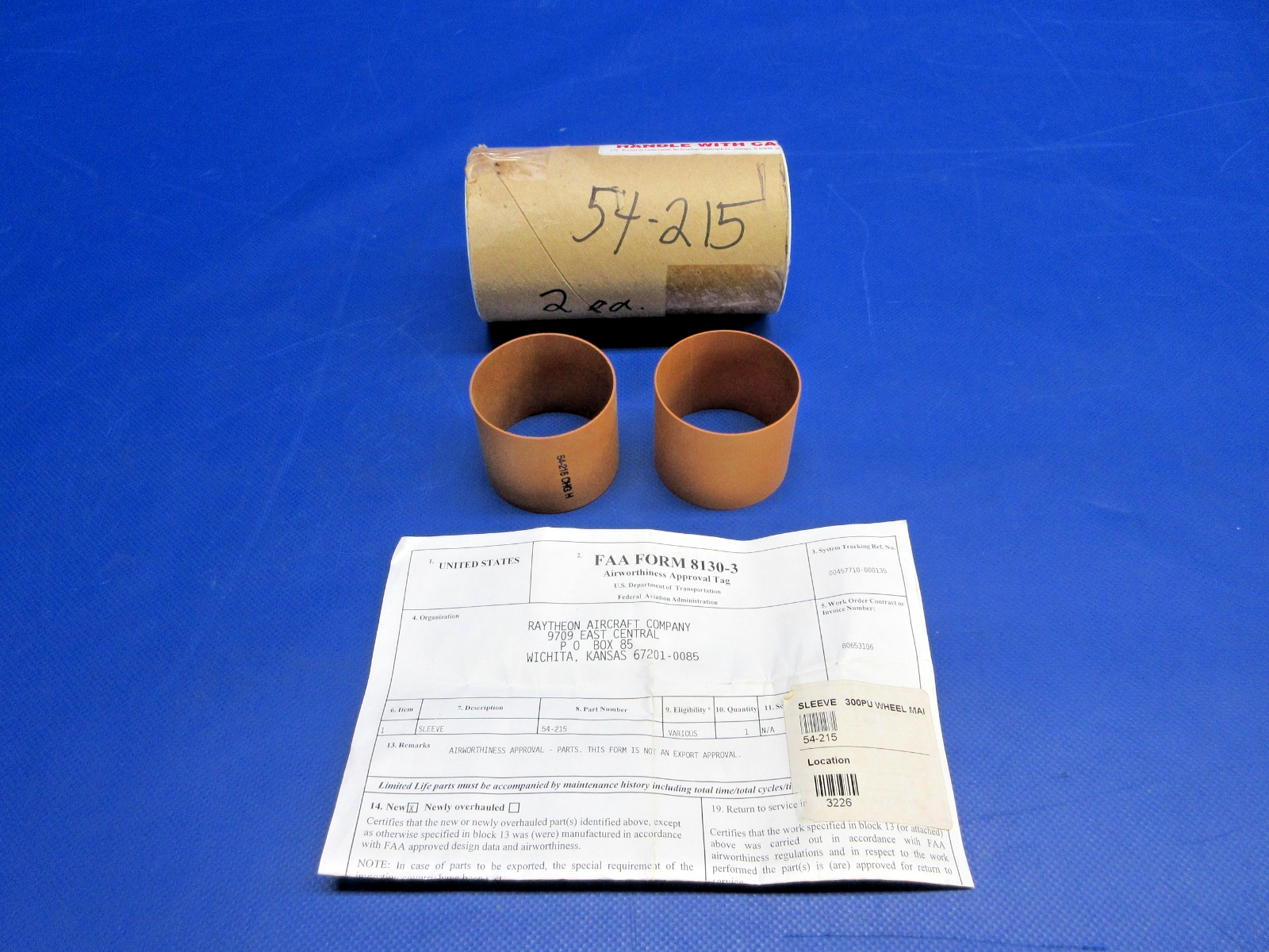 Goodrich Beech Sleeve P/N 54-215 w/8130 LOT OF 2 NOS (0426-805)0