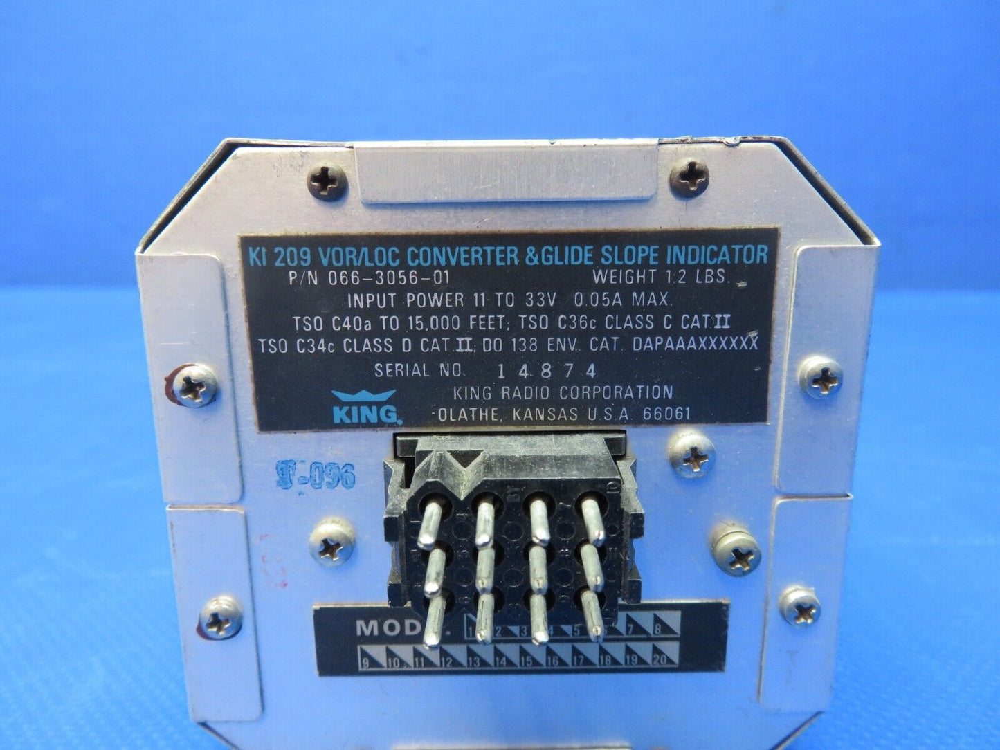 King KI209 VOR/LOC Converter & GS Ind. P/N 066-3056-01 TESTED w 8130 (0324-1754)