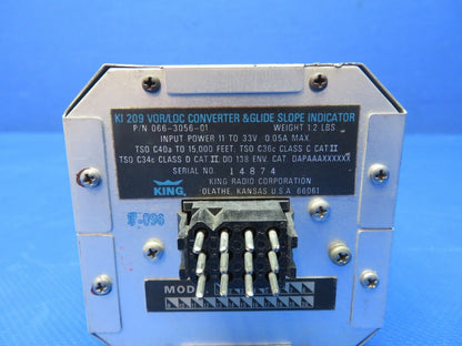 King KI209 VOR/LOC Converter & GS Ind. P/N 066-3056-01 TESTED w 8130 (0324-1754)