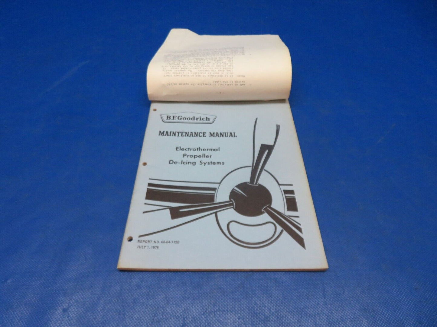 B.F. Goodrich Electrothermal Propeller De-Icing Manual 68-04-712B (1024-194)
