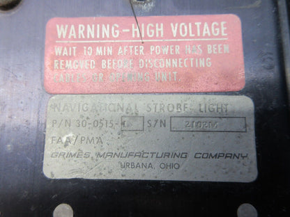 Cessna 310 Grimes RH Strobe Power Supply 28v P/N 30-0515-1 TESTED (1224-1282)