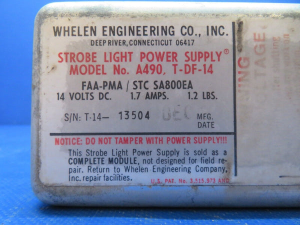 Cessna 150 / 150G Whelen Strobe Light Power Supply 14v A490 TESTED (0924-106)