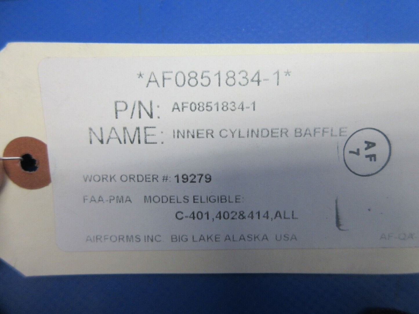 Cessna Inner Cylinder Baffle P/N AF0851834-1 LOT OF 4 NOS (1124-857)