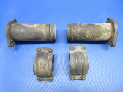 Cessna 172 Exhaust Riser w/ Clamps P/N 0450338-14 LOT OF 2 (0124-1430)1