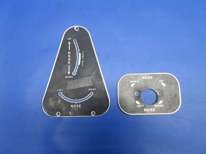 Piper PA-23-250 Aztec Tail Trim Indicator Placards P/N 16853-00 (0624-883)