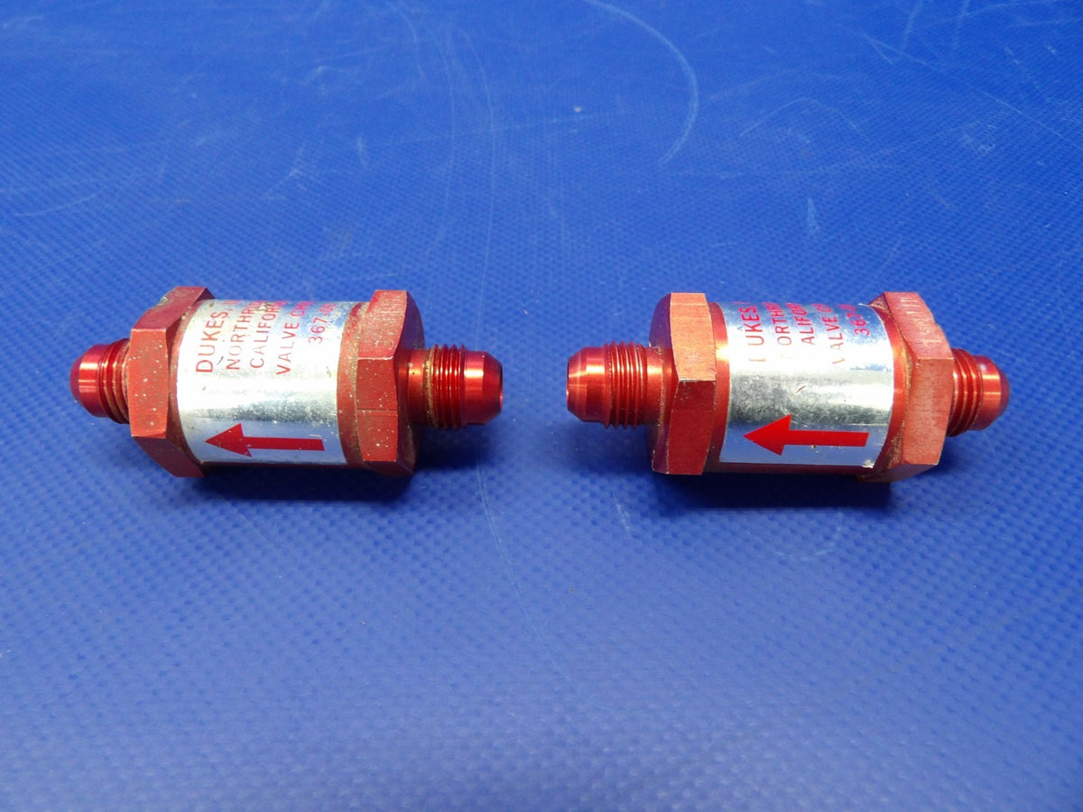 Beech 76 Duchess Dukes Fuel Check Valve P/N 367-00 LOT OF 2 (0526-1297)6