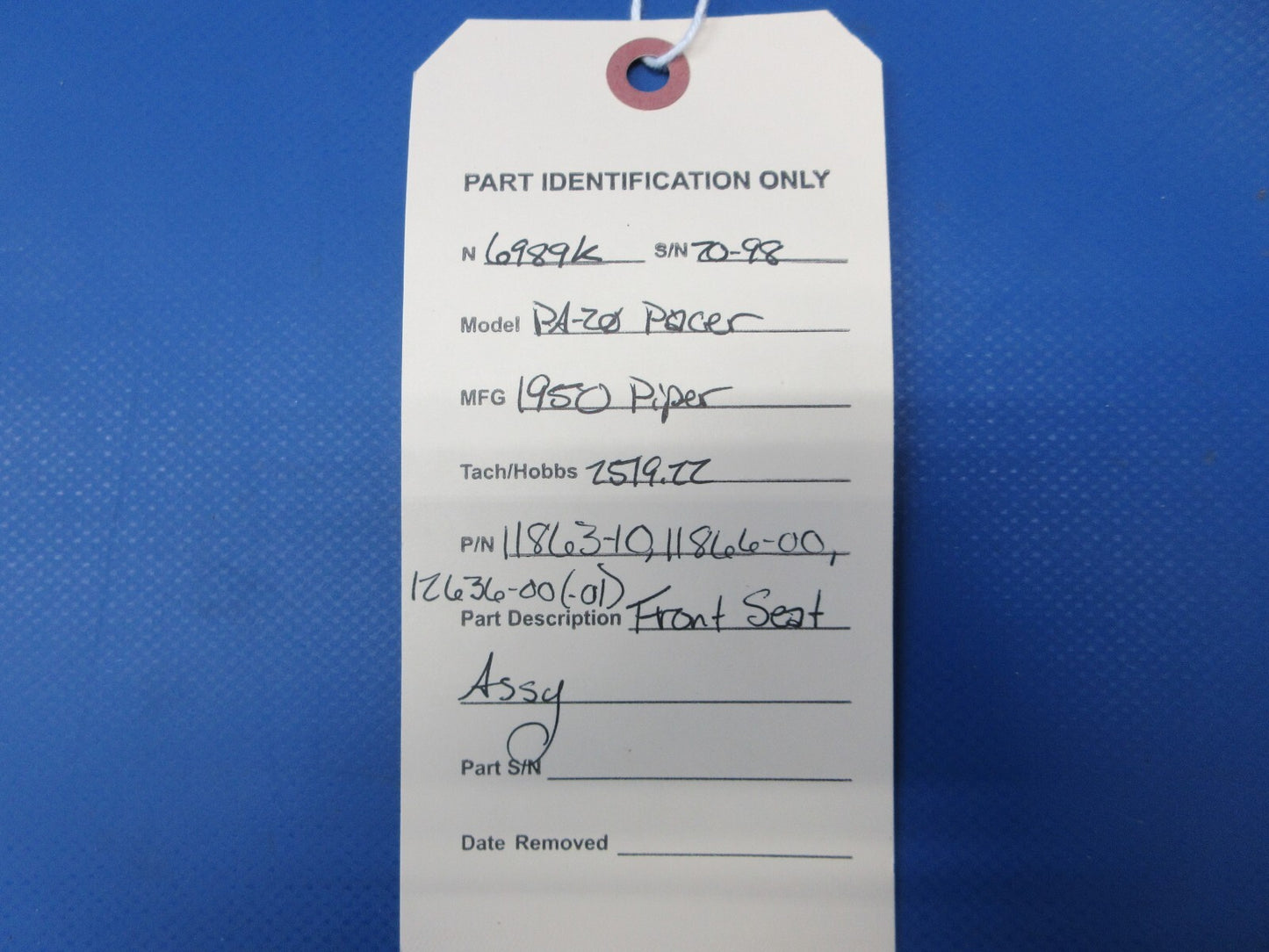 Piper PA-20 Pacer Front Seat As P/N 11863-10 (1024-1255)20