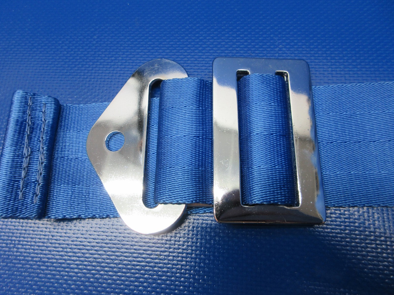 American Safety Seat Belt Blue Webbing P/N 501361-2-T26-B30-0585 NOS (1124-1396)5