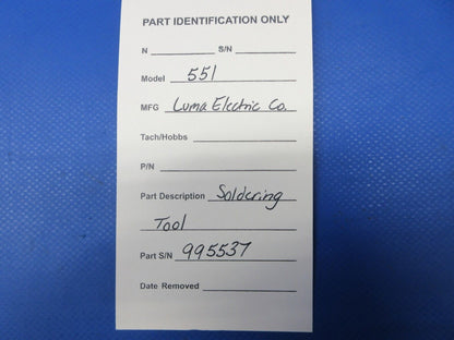 Luma Electric Soldering Tool Model 551 (1124-2001)