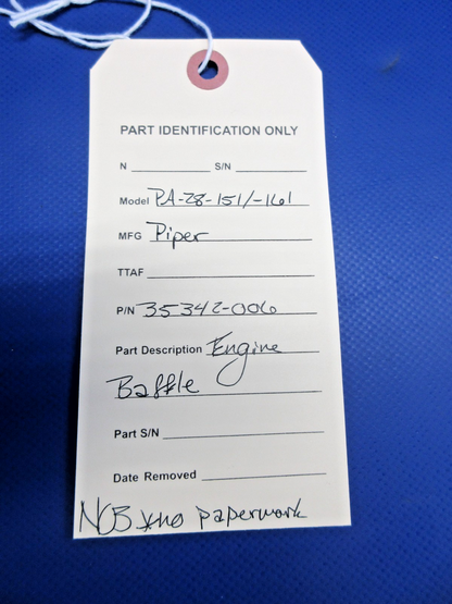 Piper PA-28-151 / -161 Engine Baffle P/N 35342-006 NOS (0426-740)13