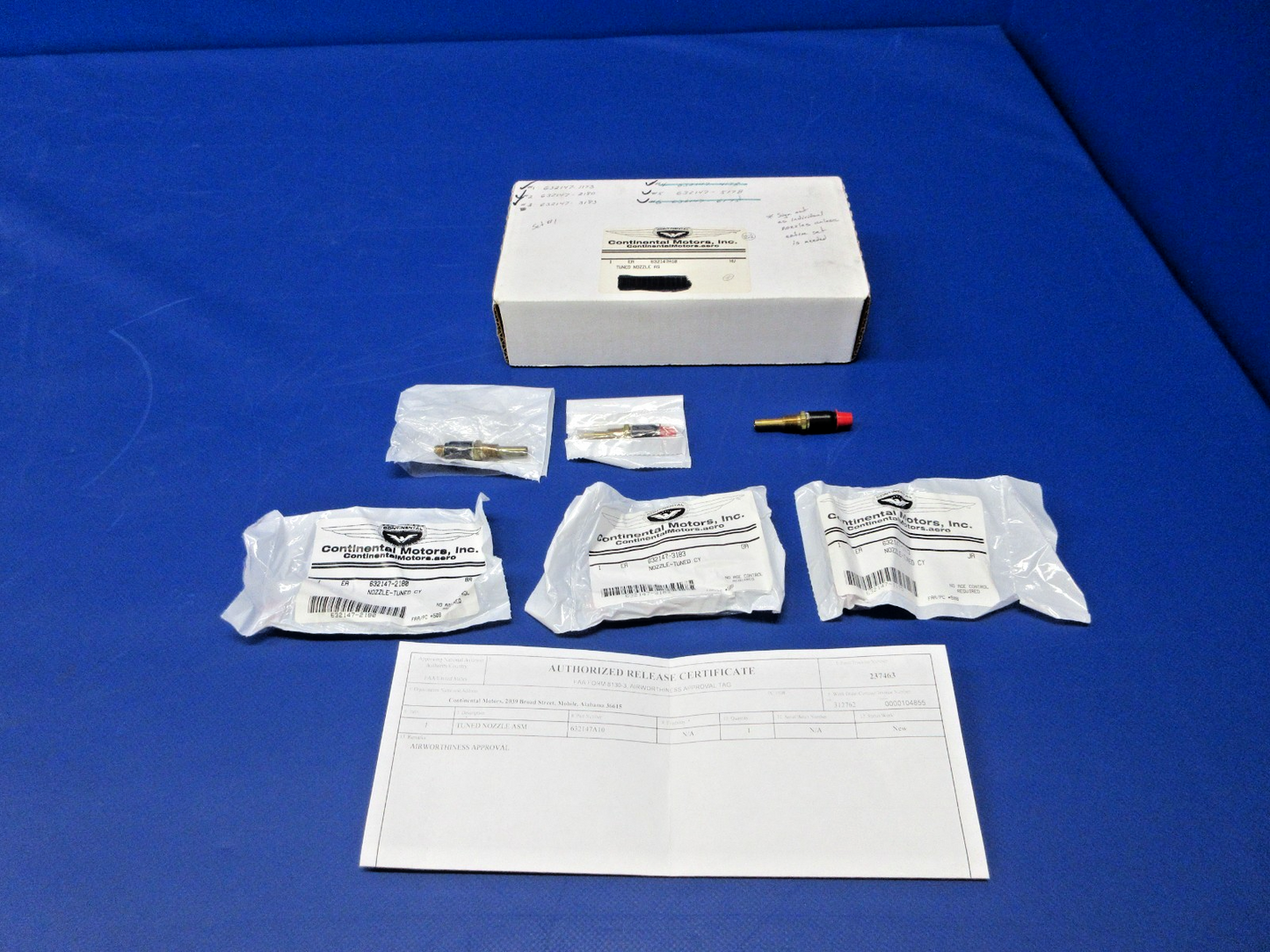 Continental IO-360 Tuned Fuel Nozzle Set w/8130 P/N 632147A10 NOS (0426-759)0