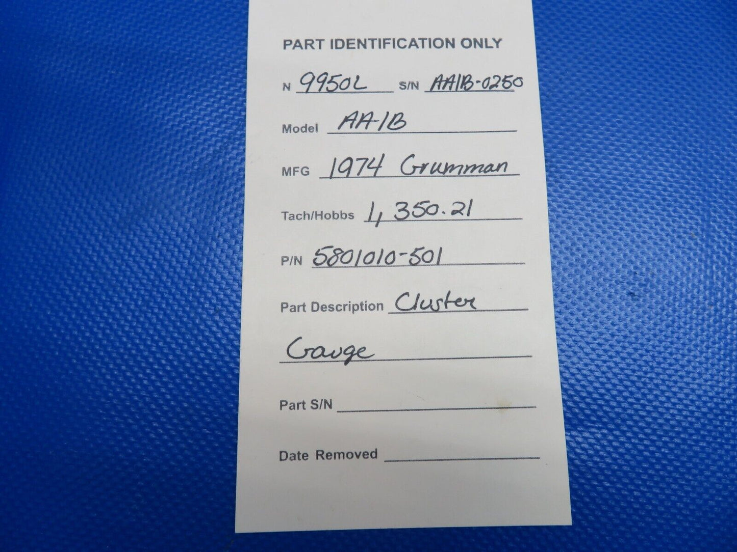 Grumman AA-1B Cluster Gauge P/N 5801010-501 w/ WARRANTY (0424-1724)