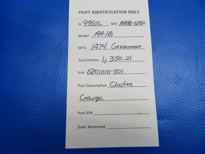 Grumman AA-1B Cluster Gauge P/N 5801010-501 w/ WARRANTY (0424-1724)