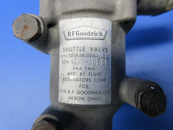 BF Goodrich De-Ice Shuttle Valve P/N 3D1549-02A-3 (0524-1820)