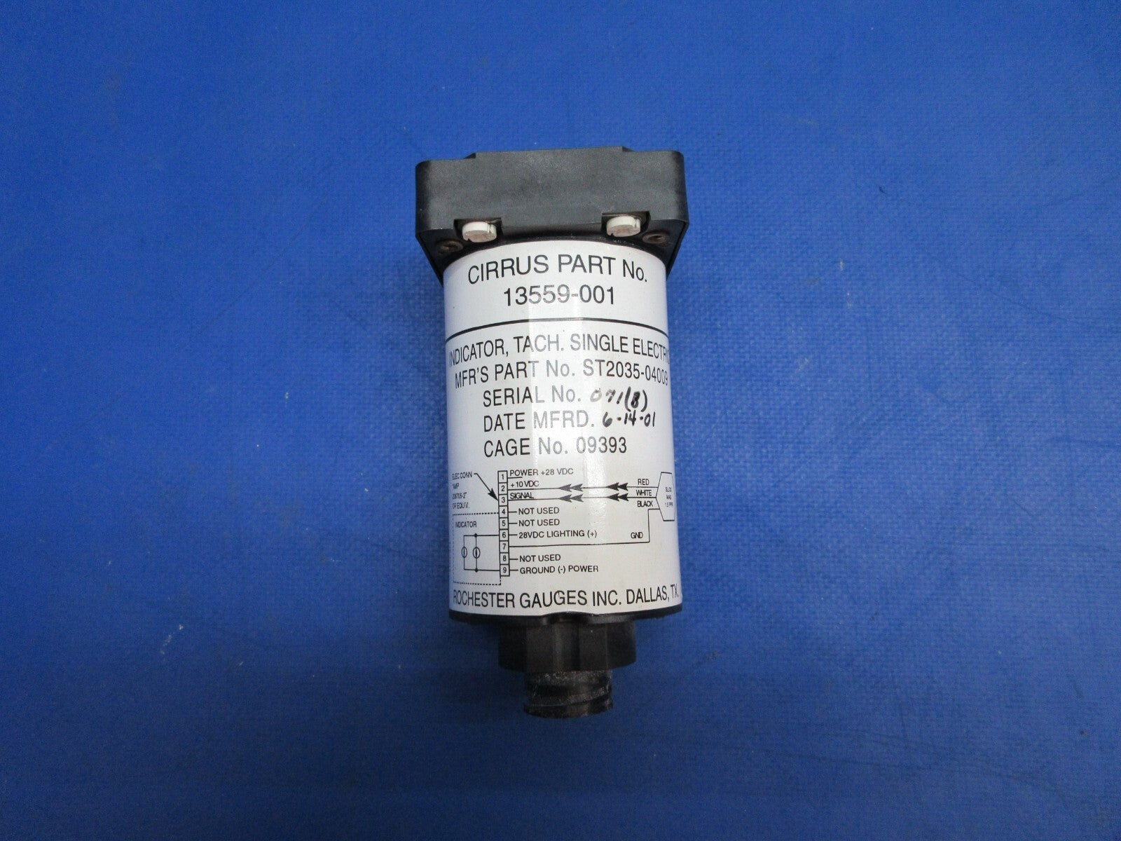 Cirrus SR-22 Rochester Electric Tachometer P/N 13559-001 WARRANTY (0923-931)2